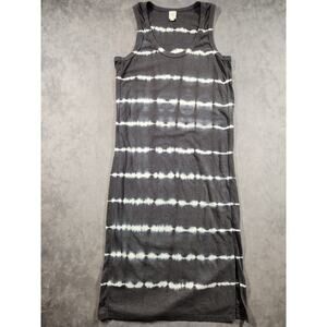 ROAN & RYAN Tie Dye Maxi Dress Womens Size Medium Gray Tank Beach Hippie